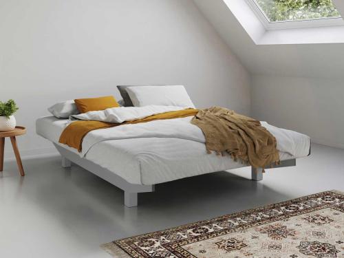 grey space saver platform bed frame by get laid beds