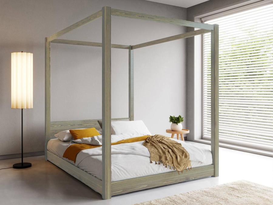 grey wash low four poster bed frame by get laid beds