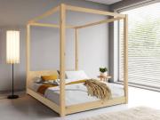 untreated wooden low four poster bed frame by get laid beds