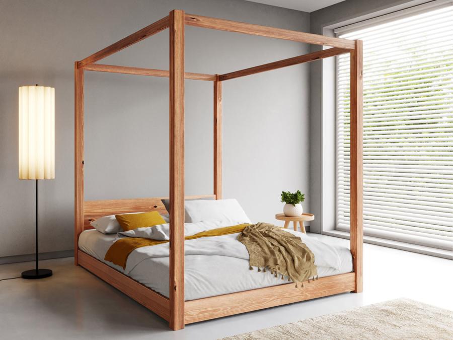 low 4 poster bed frame in cinnamon by get laid beds