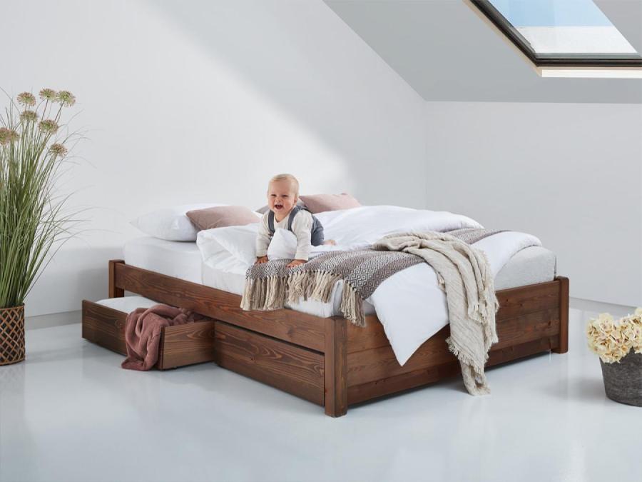 wooden platform storage bed frame by get laid beds