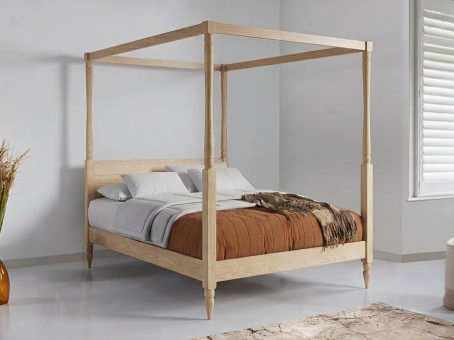 four poster country bed ash