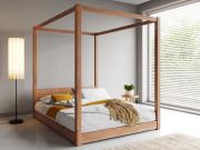 solid oak wooden low four poster bed frame by get laid beds