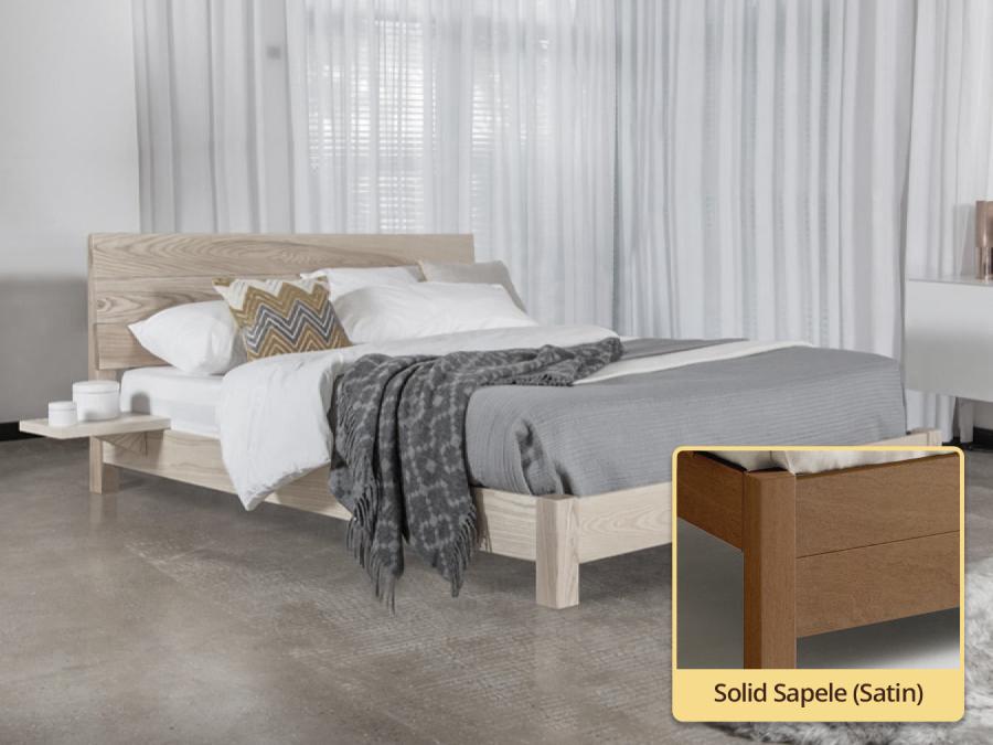 solid sapele low kensington bed frame by get laid beds