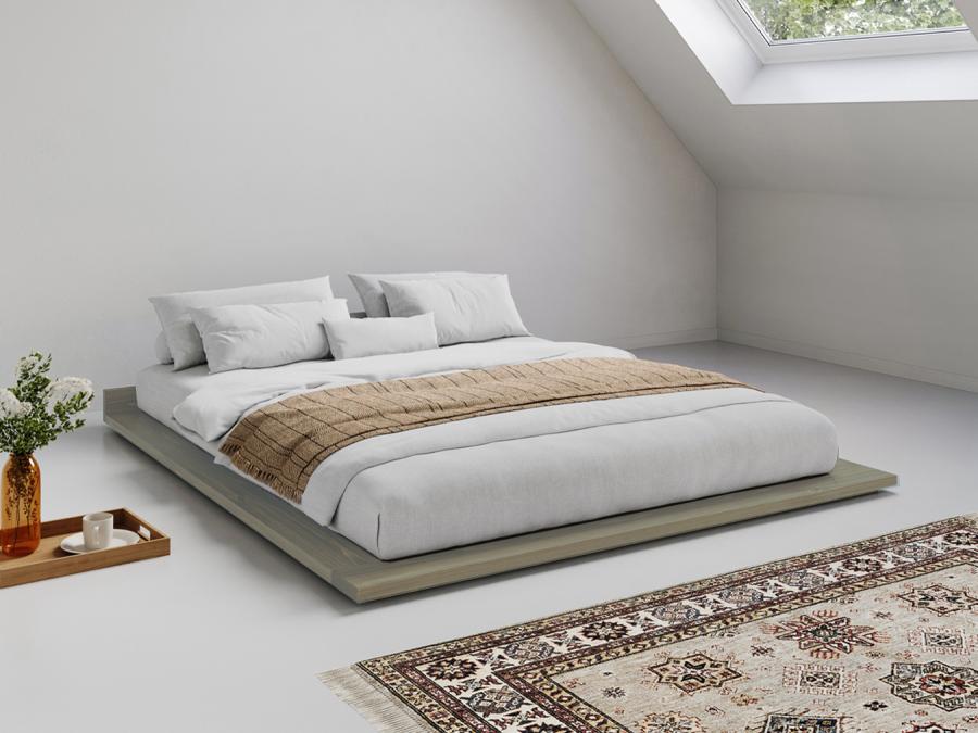 low modern attic bed in grey wash solid wood bed frame by get laid beds