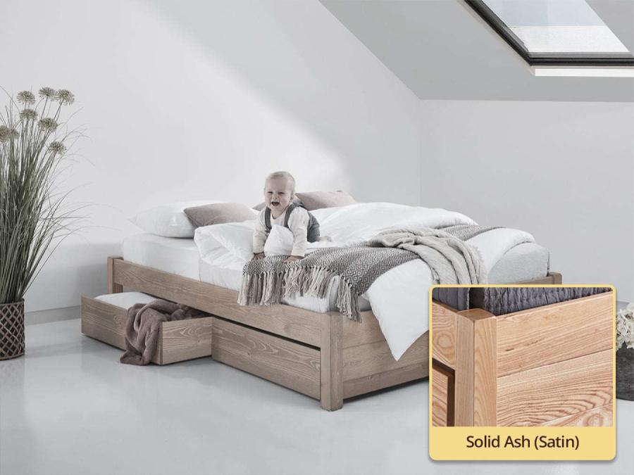 solid ash platform storage bed by get laid beds