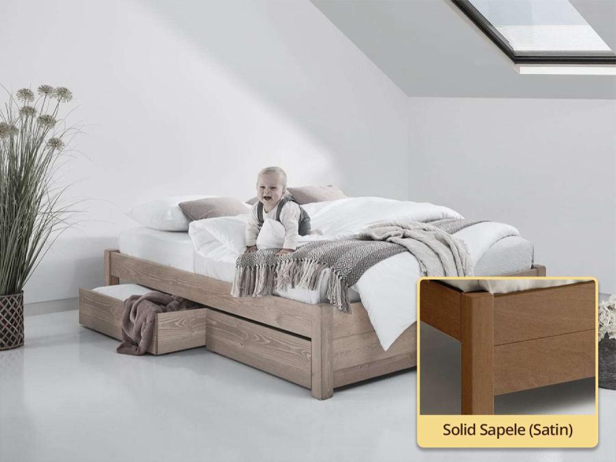 solid sapele platform storage bed by get laid beds