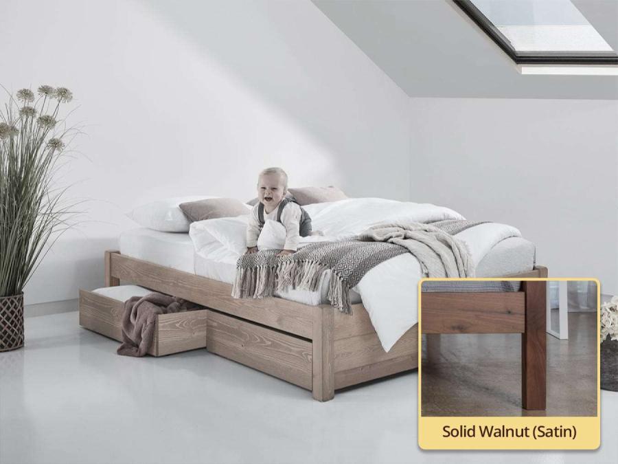 solid walnut platform storage bed by get laid beds