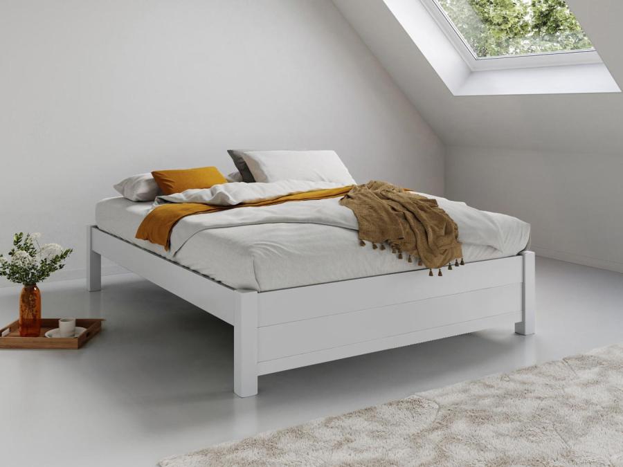 white platform storage bed without headboard by get laid beds
