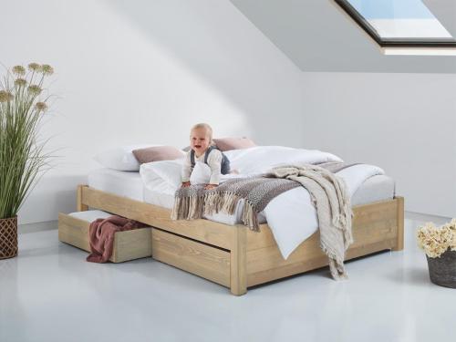 untreated wooden platform storage bed by get laid beds
