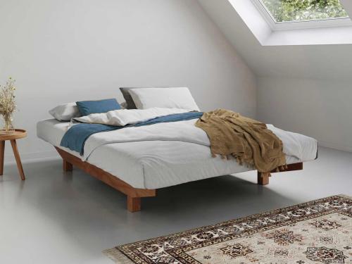 solid oak platform bed frame space saver no headboard