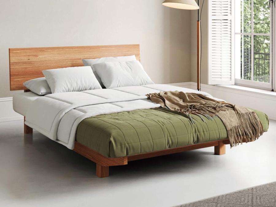 shoreditch floating bed by get laid beds cinnamon finish