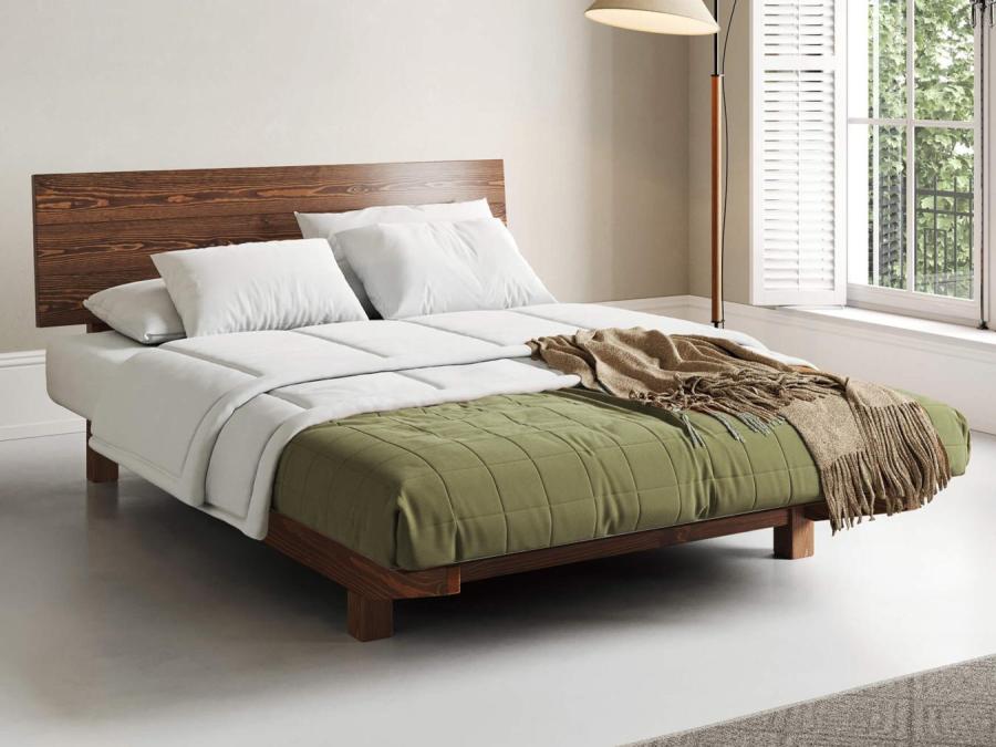 solid wood shoreditch bed in coffee bean finish