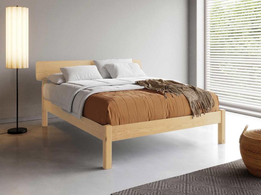 deco natural untreated wooden bed frame