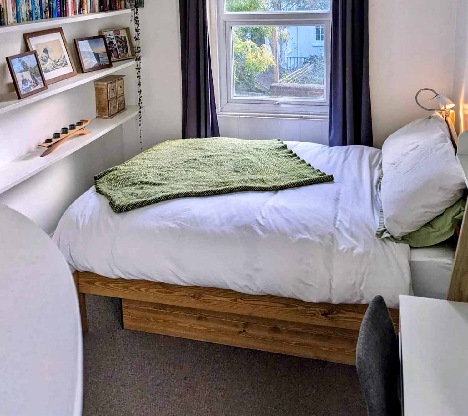 cozy bedroom design with storage