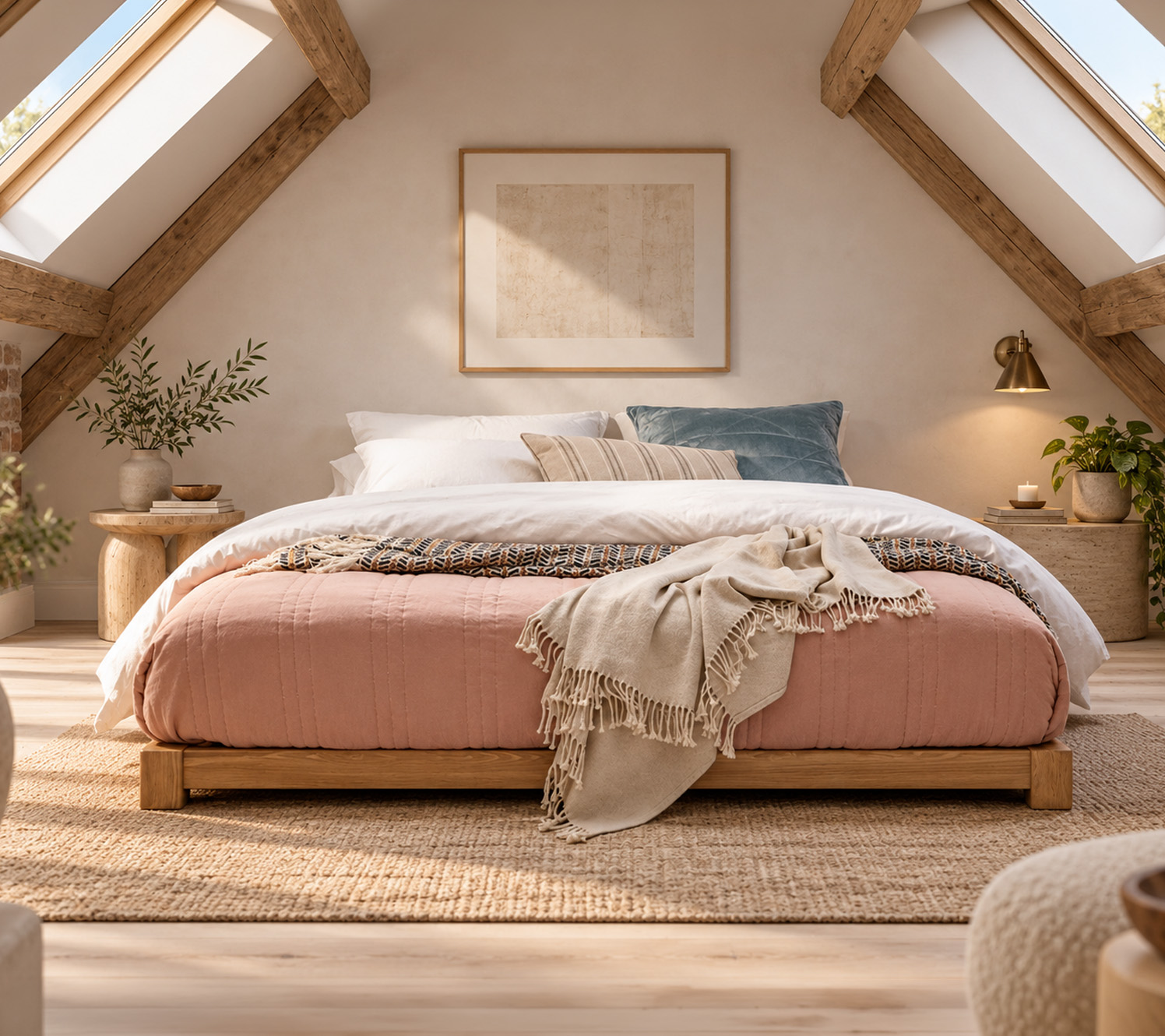 bedroom loft ideas Wooden Low Bed