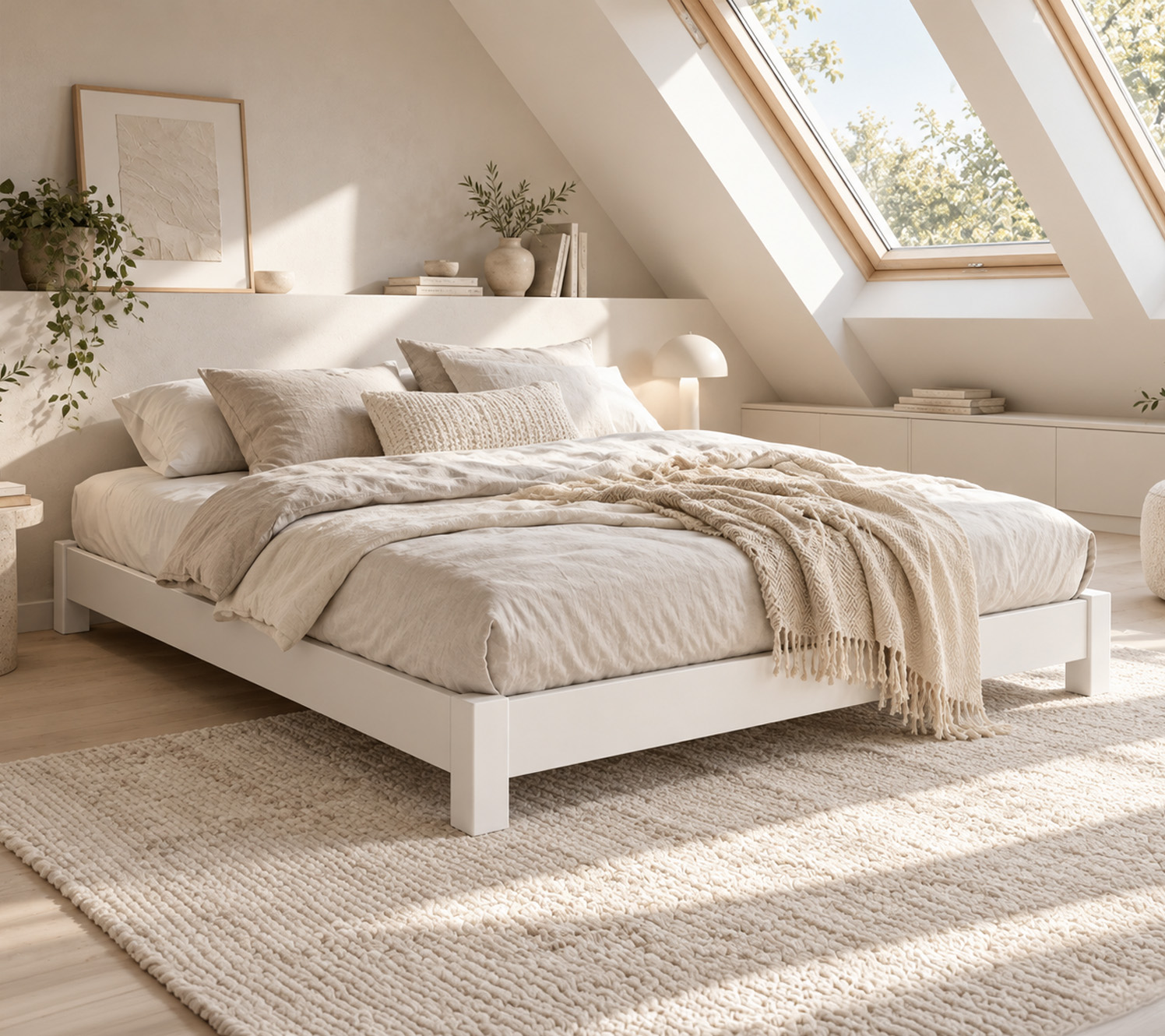 loft bedroom ideas Soft Neutral Palette